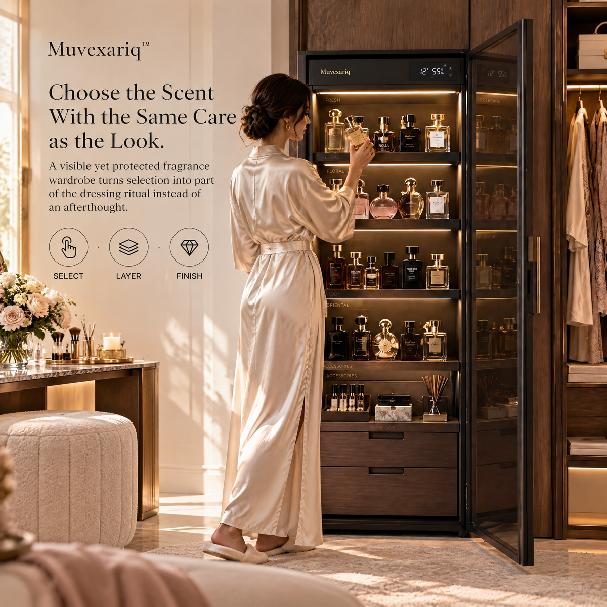 Muvexariq™ Perfume Wardrobe Climate Vault