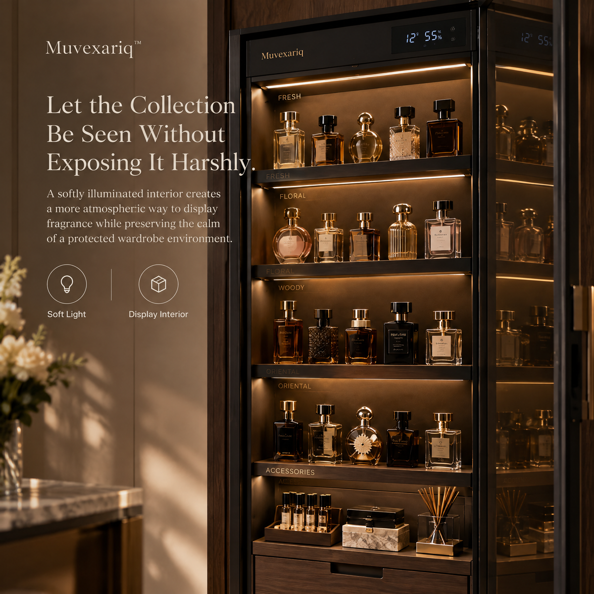 Muvexariq™ Perfume Wardrobe Climate Vault