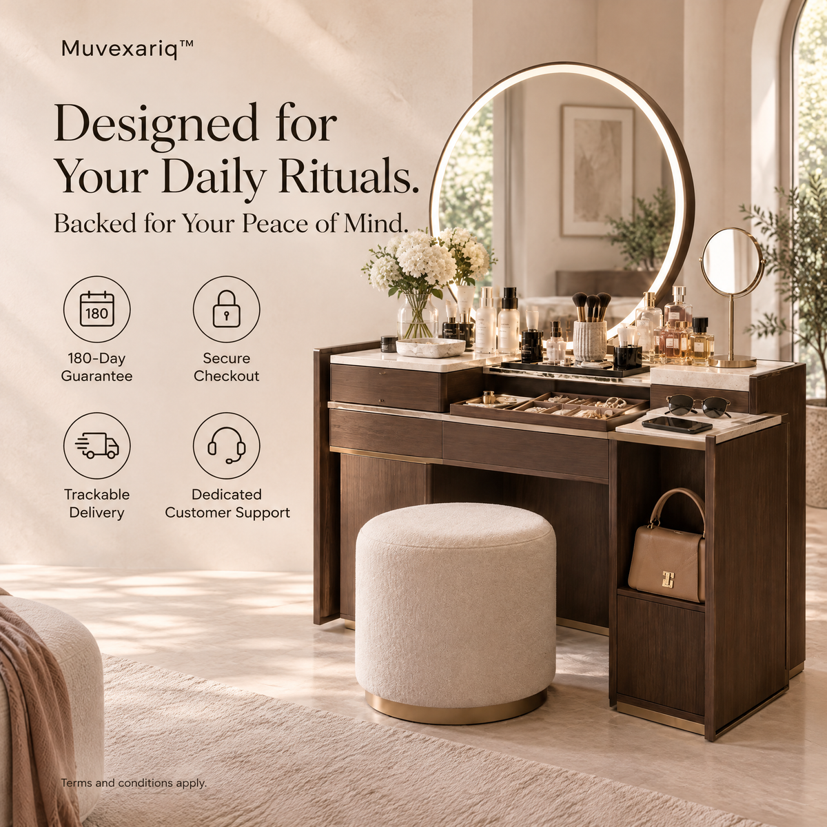Muvexariq™ Vanity Transition Console