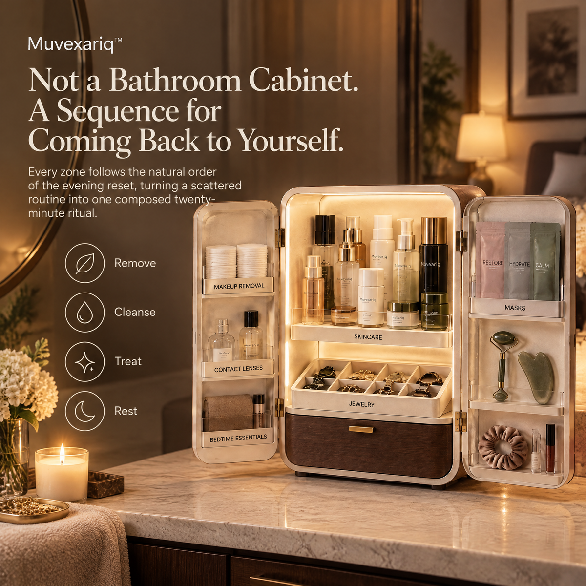 Muvexariq™ Evening Reset Beauty Cabinet
