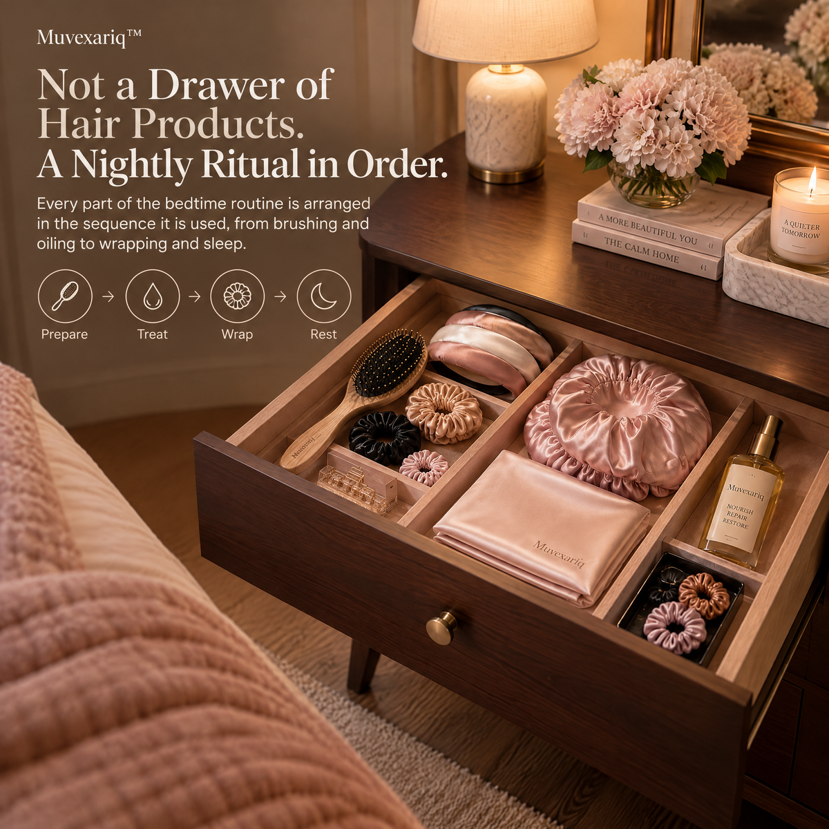Muvexariq™ Silk Hair Ritual Drawer