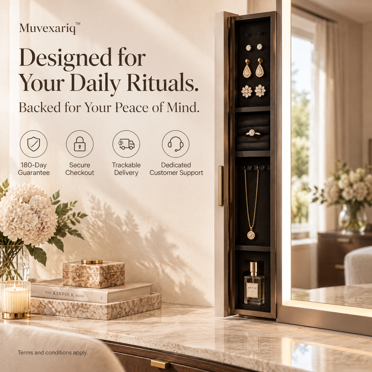 Muvexariq™ Mirror-Edge Jewelry Dock