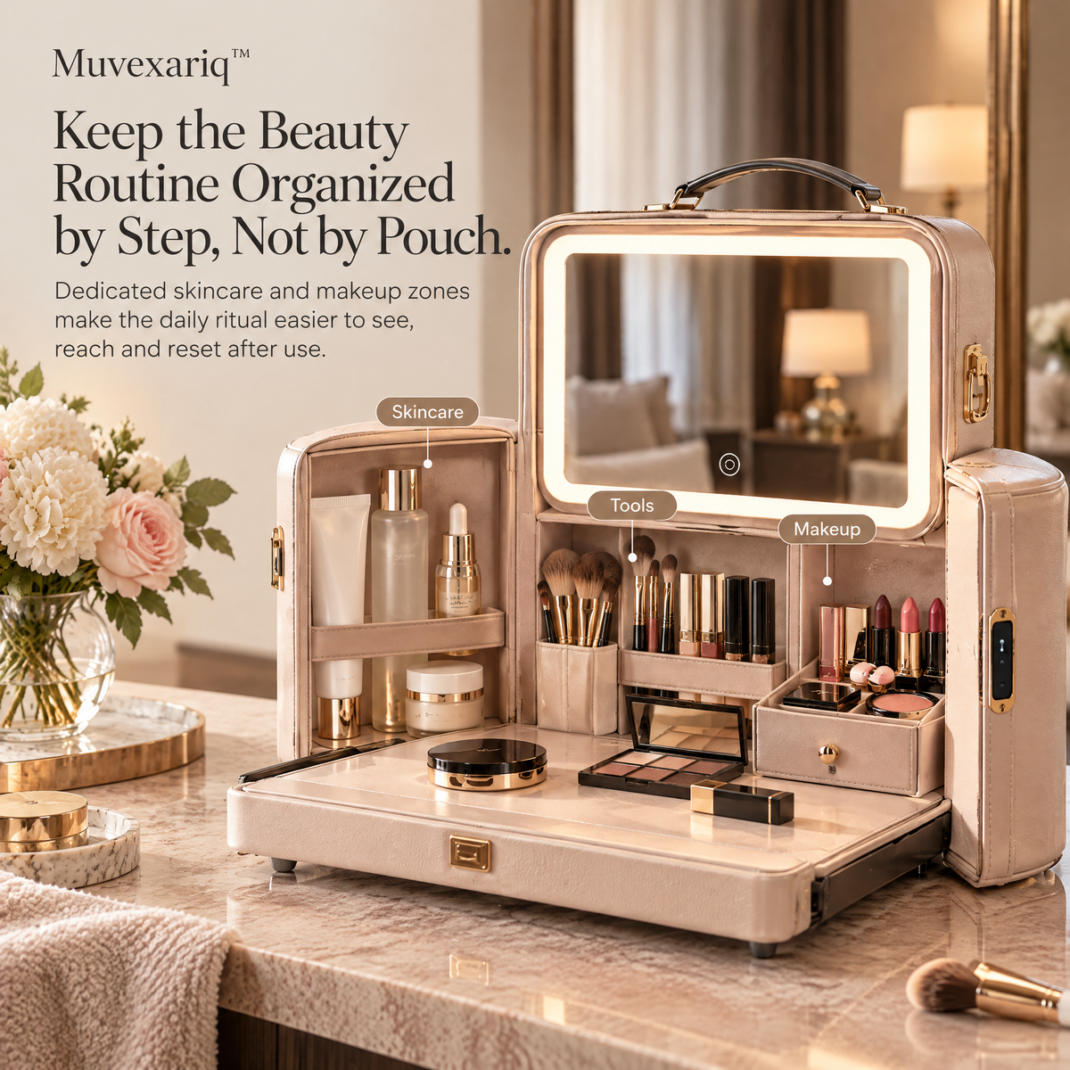 Muvexariq™ Convertible Beauty Valet Case