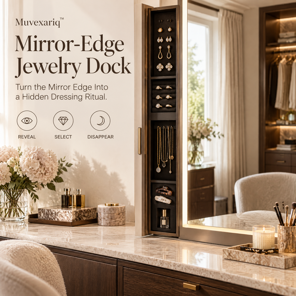 Muvexariq™ Mirror-Edge Jewelry Dock
