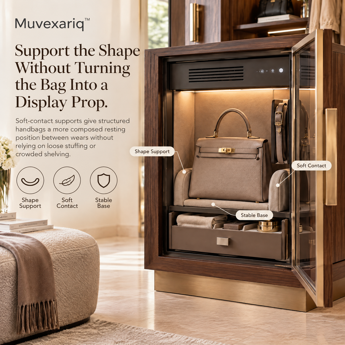 Muvexariq™ Handbag Climate &amp; Shape Vault