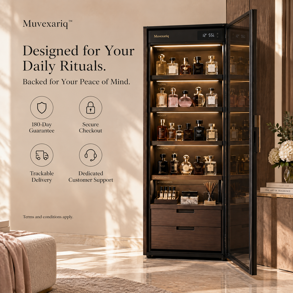 Muvexariq™ Perfume Wardrobe Climate Vault