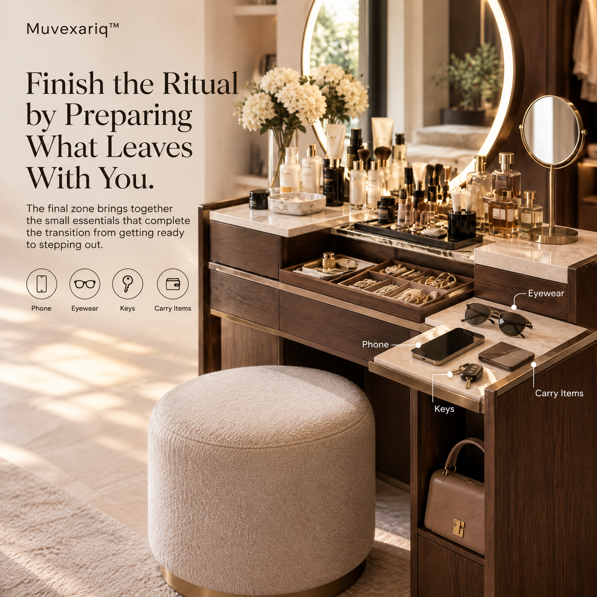 Muvexariq™ Vanity Transition Console
