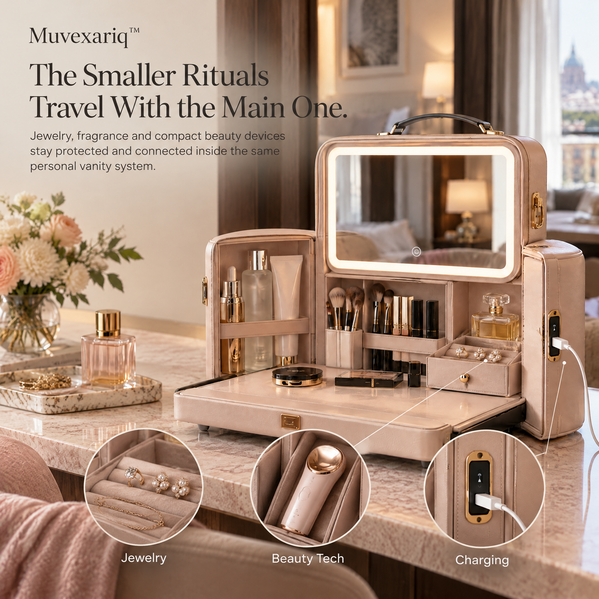 Muvexariq™ Convertible Beauty Valet Case