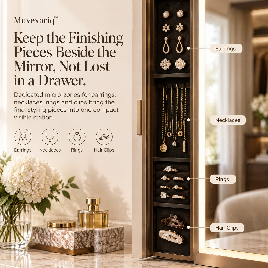 Muvexariq™ Mirror-Edge Jewelry Dock