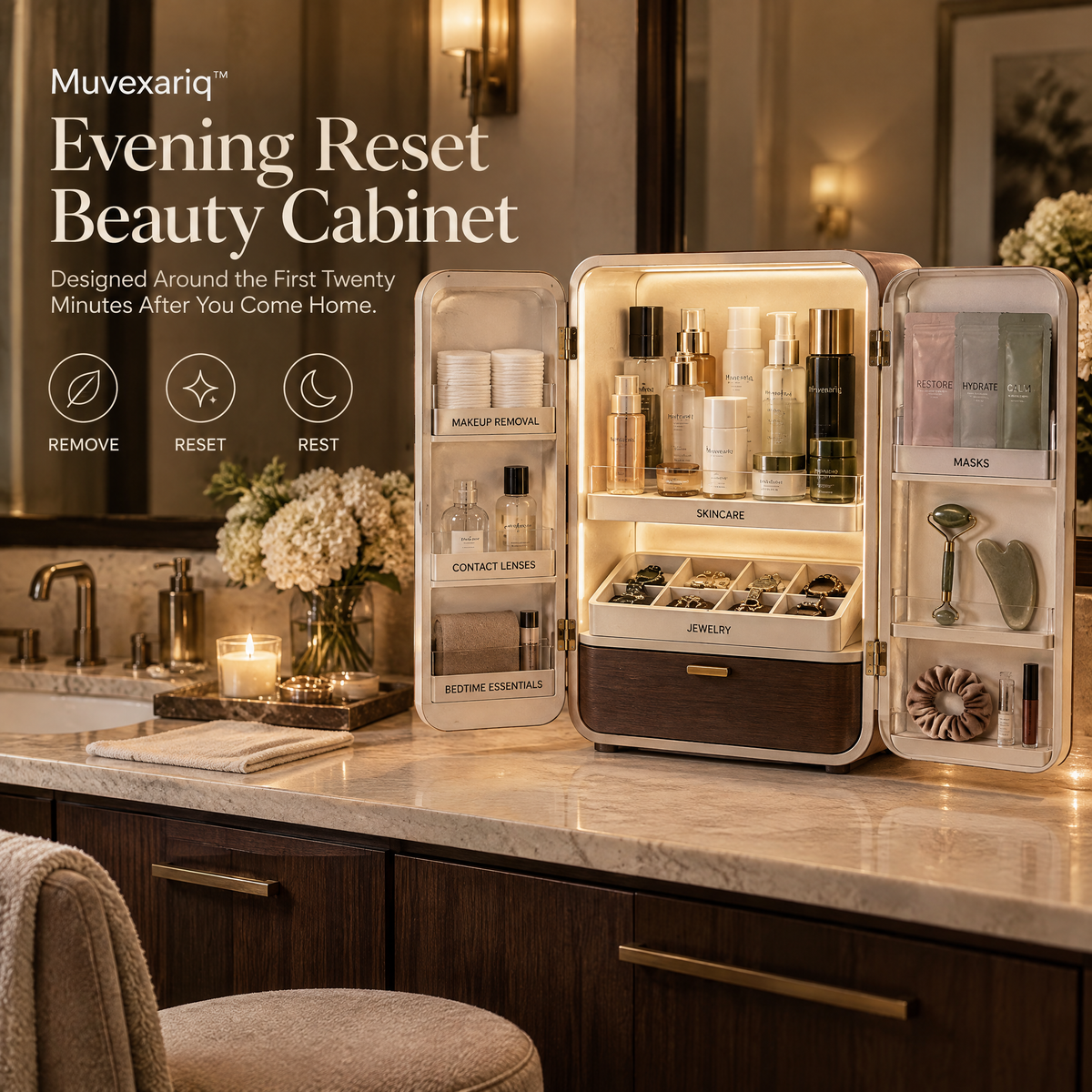 Muvexariq™ Evening Reset Beauty Cabinet