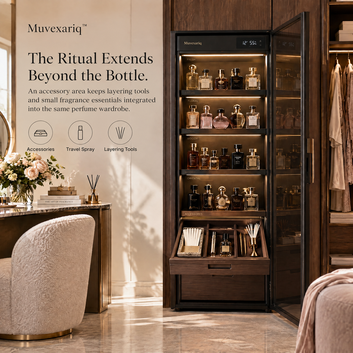 Muvexariq™ Perfume Wardrobe Climate Vault