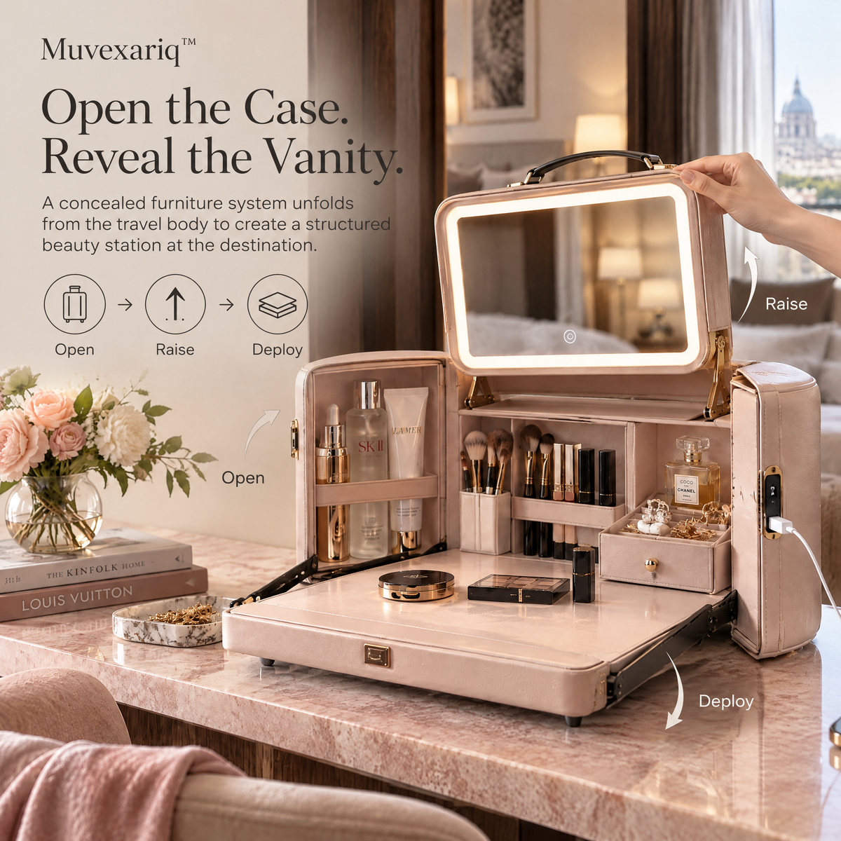 Muvexariq™ Convertible Beauty Valet Case