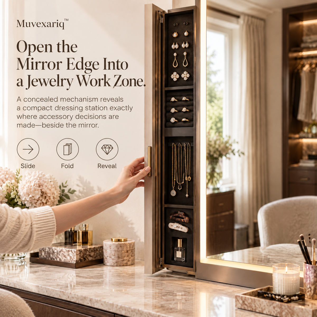Muvexariq™ Mirror-Edge Jewelry Dock